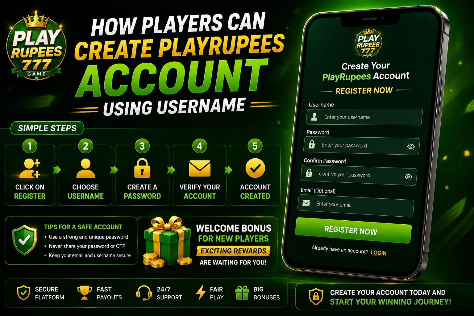 Create PlayRupees Account
