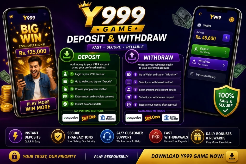 Y999 Game Deposit and Withdrawal