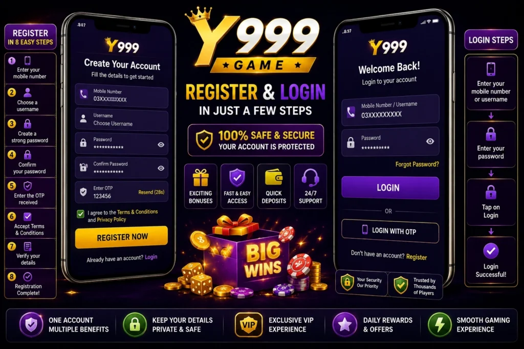 Y999 Game Login and Registration